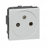 Prise 2P+T Surface Mosaic 2 modules avec connexion par bornes automatiques alu