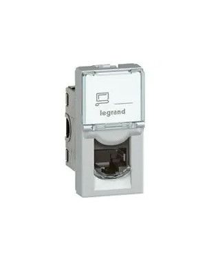 Prise RJ45 catégorie 6 FTP Mosaic 1 module - alu