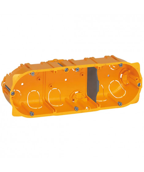 Boîte 3 postes ou 6 à 8 modules Batibox pour cloisons sèches - profondeur 40mm
