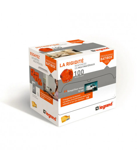Distributeur de 100 boîtes multimatériaux Batibox profondeur 40mm