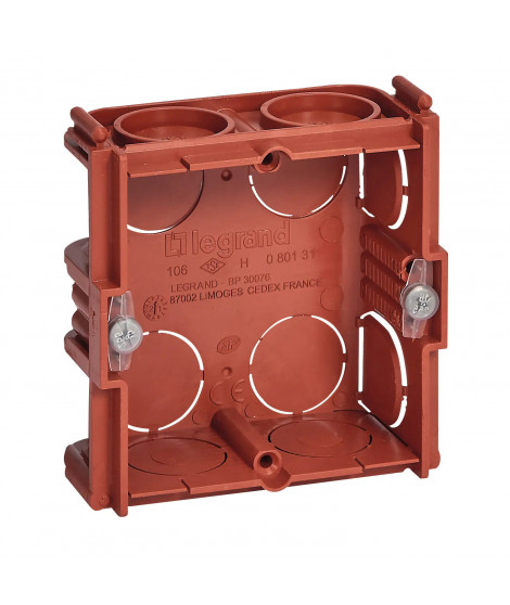 Boîte monoposte Batibox maçonnerie carrée associable - profondeur 30mm