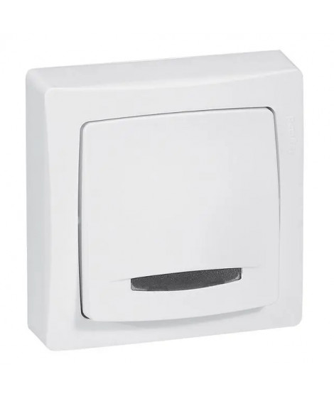 Poussoir à voyant 6A Appareillage saillie complet - blanc
