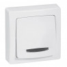 Poussoir à voyant 6A Appareillage saillie complet - blanc