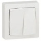 Va-et-vient et poussoir 6A Appareillage saillie complet - blanc