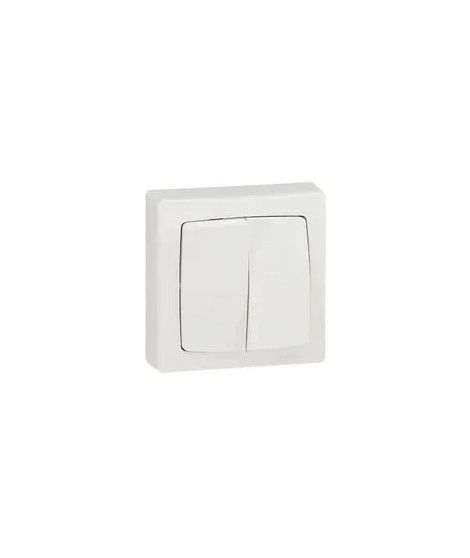 Va-et-vient et poussoir 6A Appareillage saillie complet - blanc