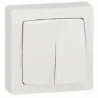 Va-et-vient et poussoir 6A Appareillage saillie complet - blanc