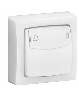 Poussoir porte-étiquette Appareillage Saillie complet blanc