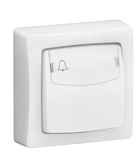Poussoir porte-étiquette Appareillage Saillie complet blanc