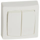 Double va-et-vient 10AX Appareillage saillie complet - blanc RAL9003