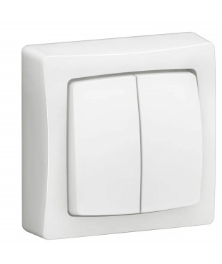 Transformeur double Appareillage Saillie complet blanc