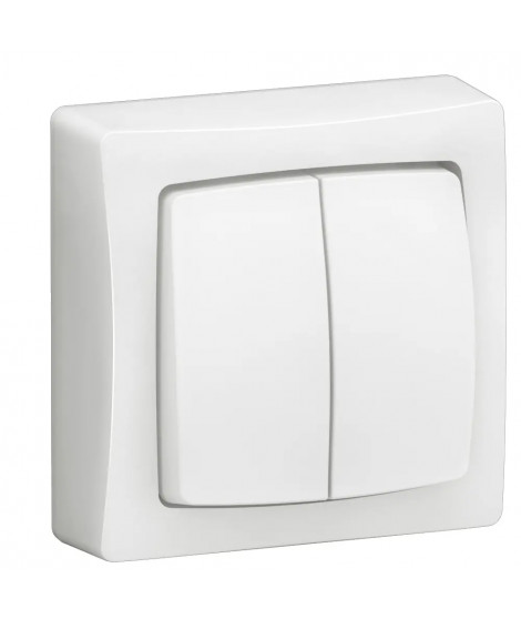 Transformeur double Appareillage Saillie complet blanc