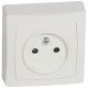 Prise 2P avec éclips de protection Appareillage saillie complet - blanc