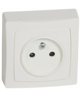 Prise 2P avec éclips de protection Appareillage saillie complet - blanc