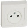 Prise 2P avec éclips de protection Appareillage saillie complet - blanc