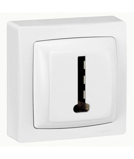 Prise téléphone 8 contacts Appareillage saillie complet - blanc