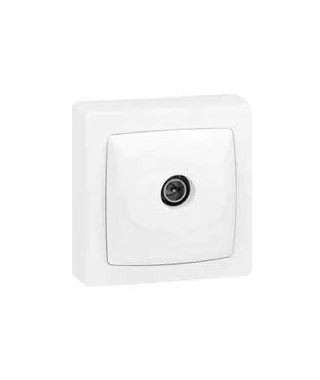 Prise télévision simple mâle Appareillage saillie complet - blanc
