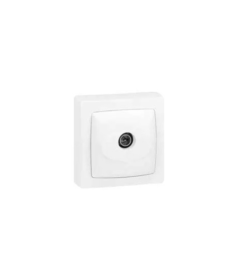 Prise télévision simple mâle Appareillage saillie complet - blanc