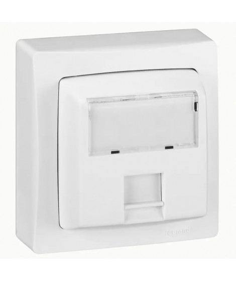 Prise RJ45 catégorie5e FTP Appareillage saillie complet - blanc