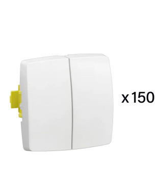 Lot de 150 transformeurs doubles Appareillage Saillie composable blanc