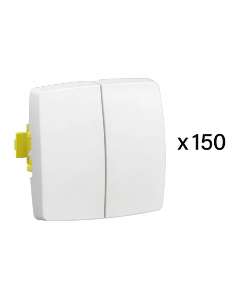 Lot de 150 transformeurs doubles Appareillage Saillie composable blanc