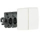 Double poussoir 6A Appareillage saillie composable - blanc
