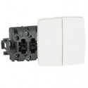 Double poussoir 6A Appareillage saillie composable - blanc