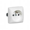 Prise de courant 2P+T bornes automatiques Appareillage saillie composable -blanc