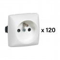Lot de 120 prises de courant 2P+T Appareillage Saillie composable blanc