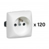 Lot de 120 prises de courant 2P+T Appareillage Saillie composable blanc
