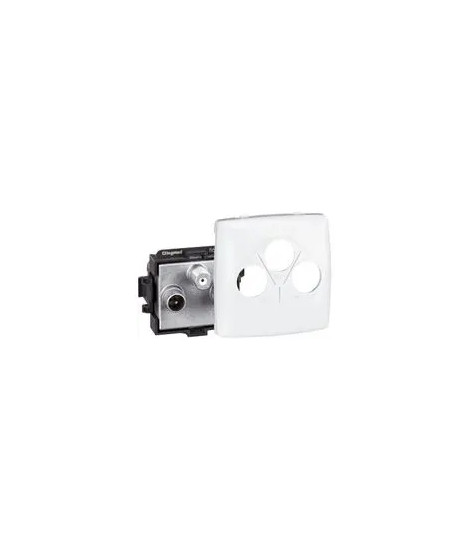 Prise TV-R-SAT passage Appareillage saillie composable - blanc