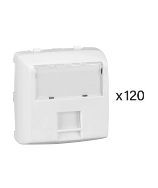 Lot 120 prises RJ 45 cat. 5 FTP Appareillage Saillie composable blanc