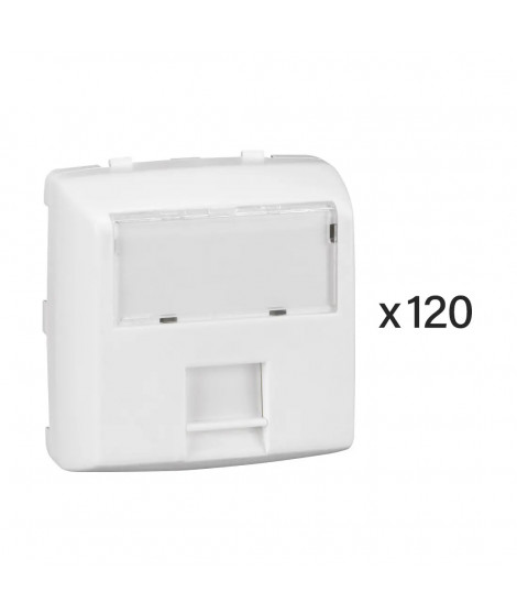 Lot 120 prises RJ 45 cat. 5 FTP Appareillage Saillie composable blanc