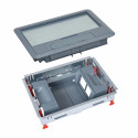 Kit boite de sol cadre + couvercle plastique + supports verticaux 8 modules