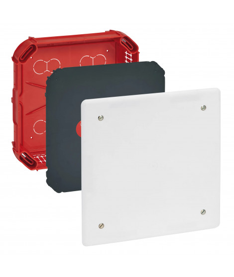Boîte complète Batibox maçonnerie pour dérivation rectangulaire 175x175x40mm