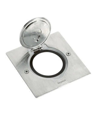 Platine de sol carrée à équiper de mécanisme Mosaic 1 poste - inox brossé