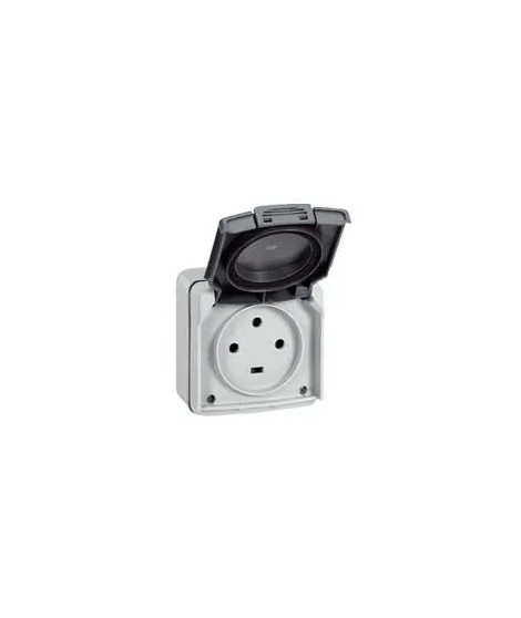 Prise étanche 3P+T 20A Plexo complet IP55 saillie - gris