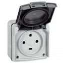 Prise étanche 3P+T 20A Plexo complet IP55 saillie - gris