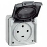 Prise étanche 3P+T 20A Plexo complet IP55 saillie - gris