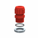 Presse-étoupe plastique IP68 ISO25 pour boîte Plexo incendie rouge RAL3000