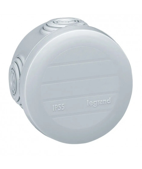 Boîte de dérivation ronde Plexo Ø60mm hauteur 40mm - gris RAL7035