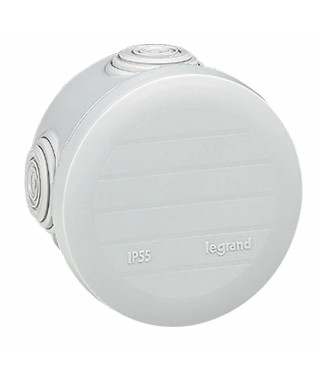 Boîte de dérivation ronde Plexo Ø70mm hauteur 45mm - gris RAL7035
