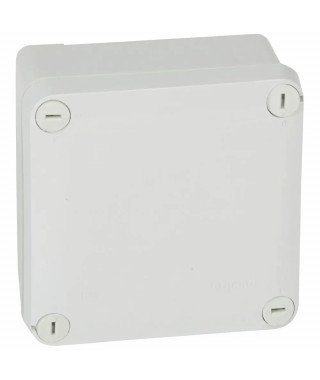 Boîte de dérivation carrée pour presse-étoupe Plexo gris face lisse 105x105x55mm