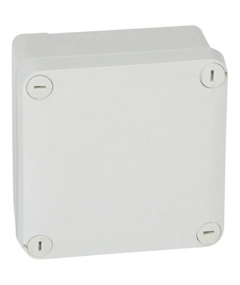 Boîte de dérivation carrée pour presse-étoupe Plexo gris face lisse 105x105x55mm