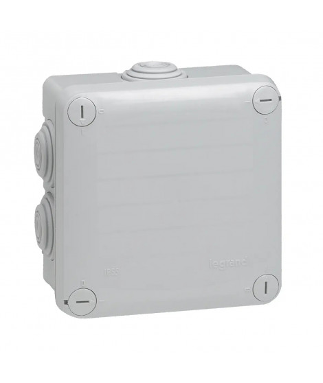 Boîte de dérivation carrée Plexo dimensions 105x105x55mm - gris RAL7035