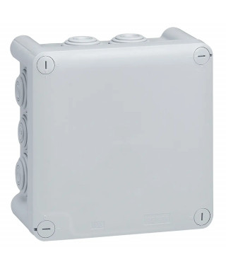 Boîte de dérivation carrée Plexo dimensions 130x130x74mm - gris RAL7035