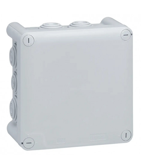 Boîte de dérivation carrée Plexo dimensions 130x130x74mm - gris RAL7035