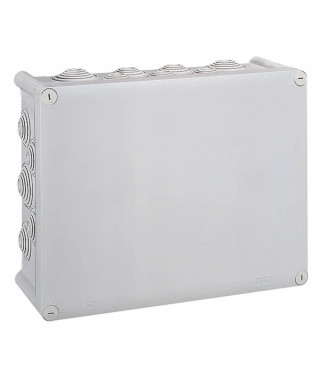 Boîte de dérivation rectangulaire - 310x240x124mm - fermeture 1/4 de tour - gris