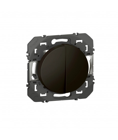 Poussoir double dooxie 6A 250V~ finition noir