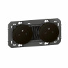 Double prise de courant 2P+T Surface dooxie 16A précâblées noir - sachet