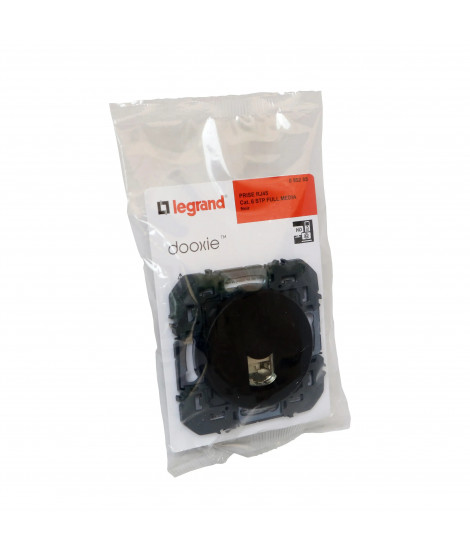 Prise blindée RJ45 catégorie 6 STP dooxie finition noir - sachet